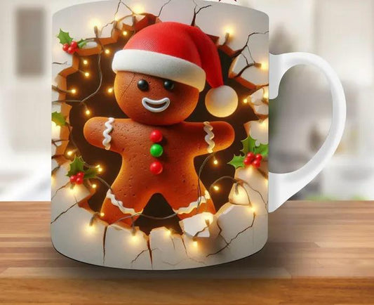 Taza Navideña Muñeco de Jengibre