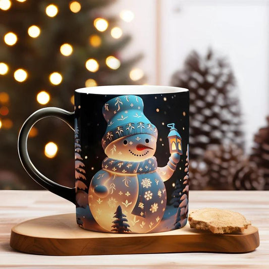 Taza Navideña de Muñeco de Nieve